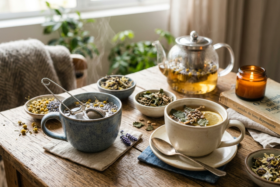 chá mais poderoso para dormir com ervas calmantes naturais